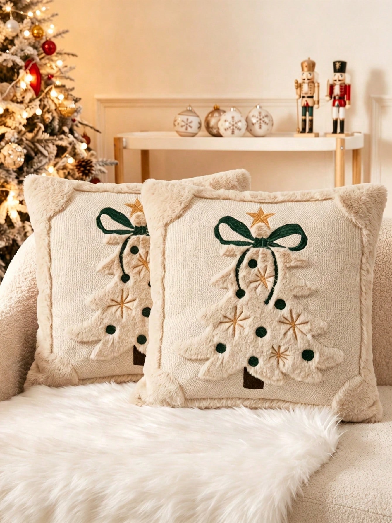 2pcs 3D Jacquard Christmas Tre - Pillow Insert 18X18 recension och pris
