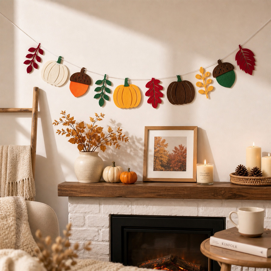 Autumn Pumpkin Leaves Flag Har - Home Textiles & Decorations recension och pris