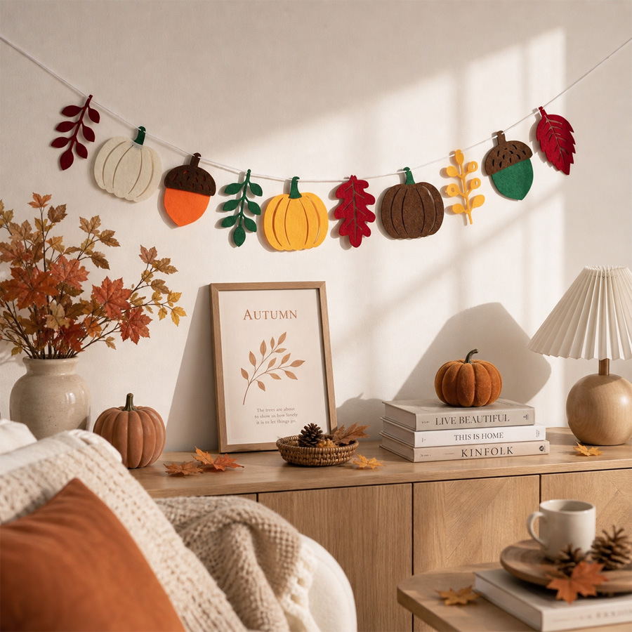 Autumn Pumpkin Leaves Flag Har - Home Textiles & Decorations recension och pris