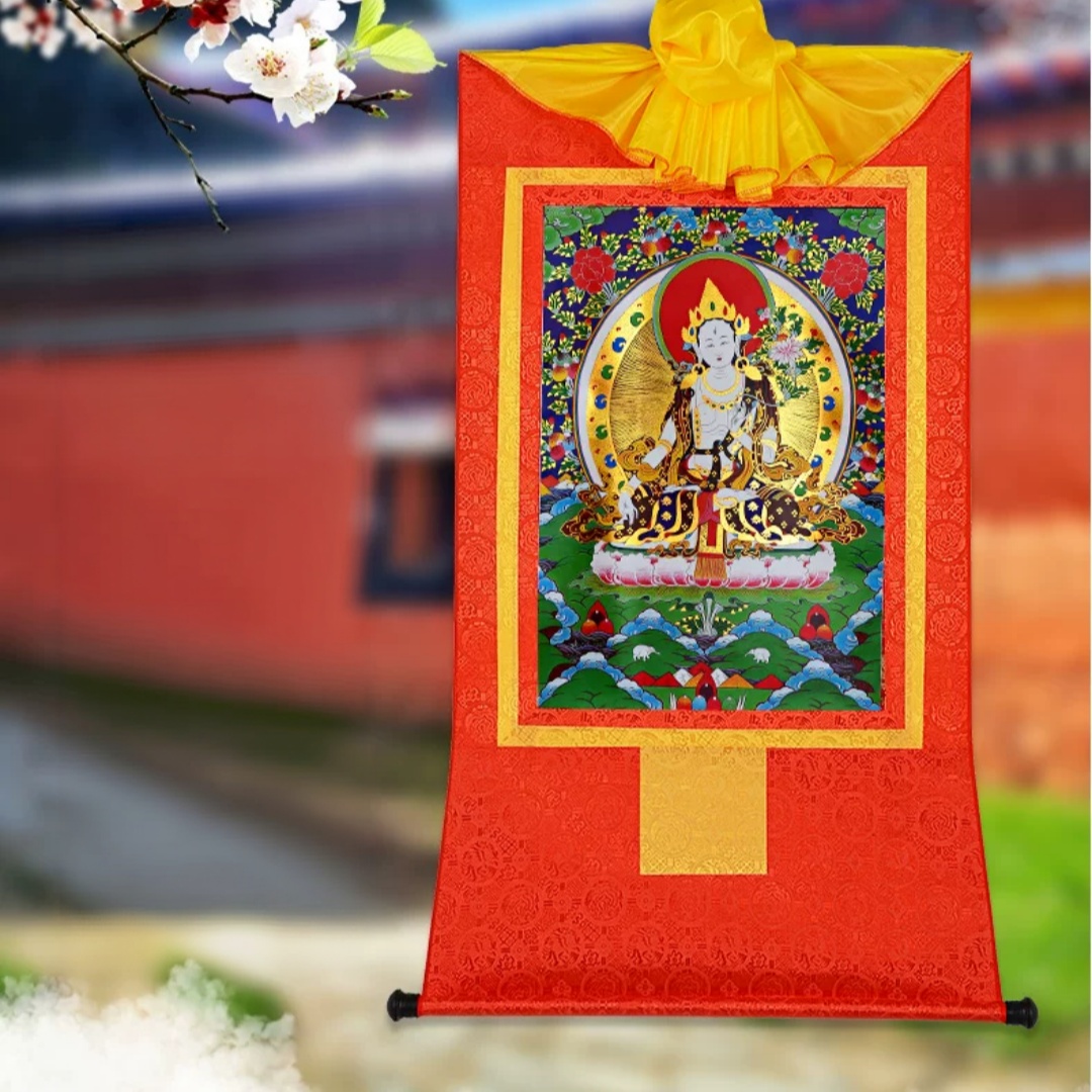 White Tara Buddha Thangka Gold - Home Textiles & Decorations recension och pris