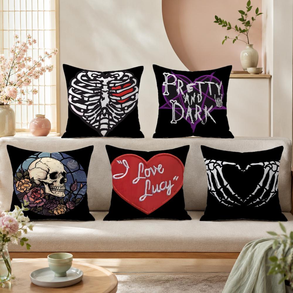 Anime Skull heart print Pillow - Home Textiles Premium recension och pris